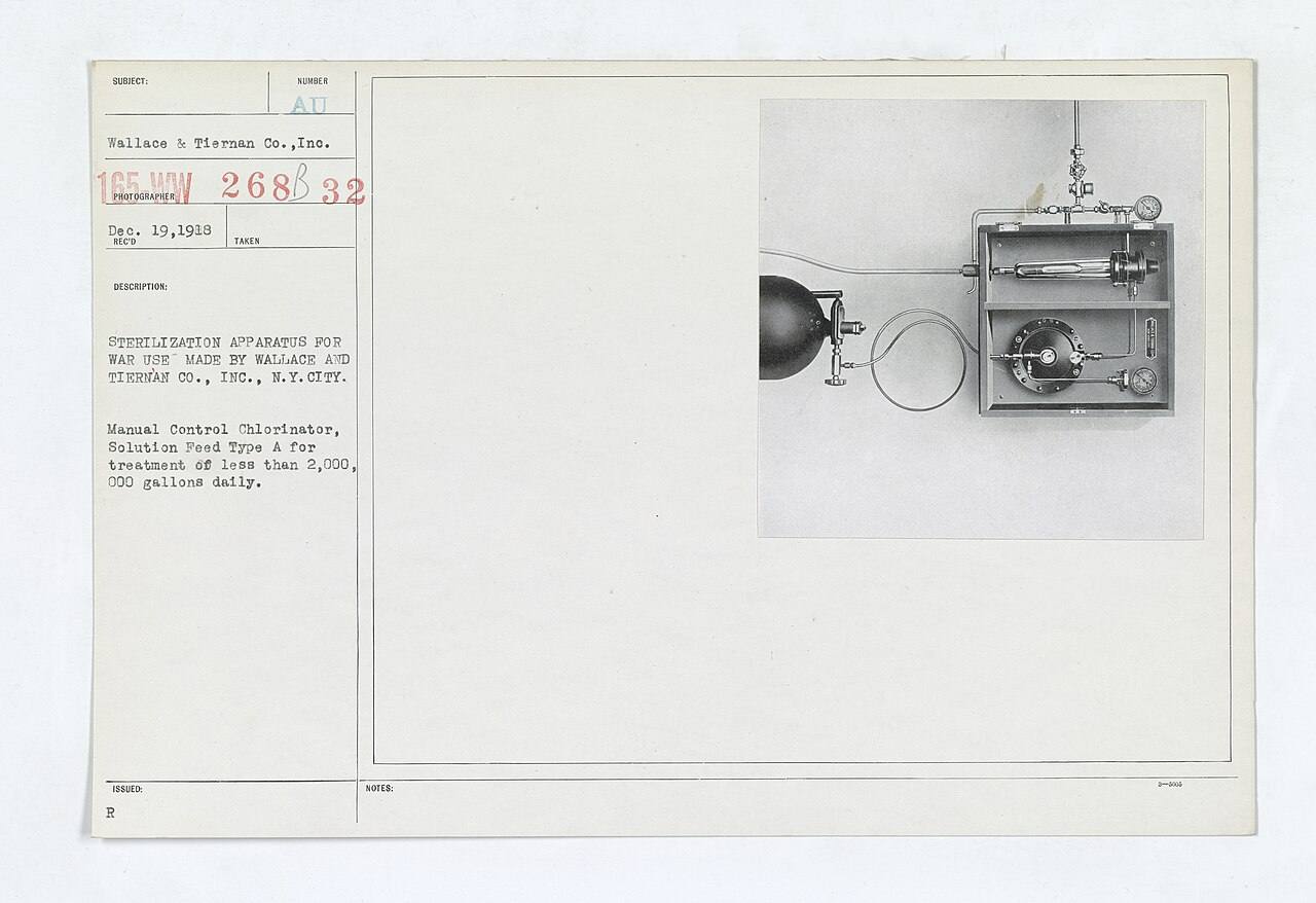 Medical Department - Sanitary Service - Sterilization and Fumigation - Sterilizing apparatus made for war use, made by Wallace and Tiernan Company, Inc., New Yo